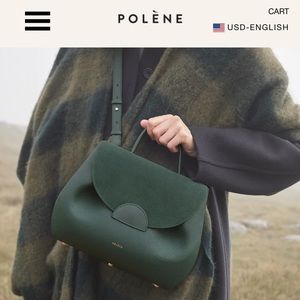 Polene Paris numero un bag in Forrest green
